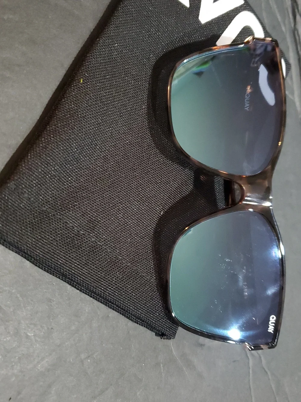 Quay after party oversized square tortoiseshell multi reflective sunglasses new‎